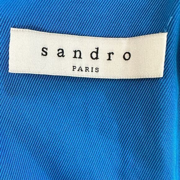 Sandro Cutout Romea Dress Turquoise Blue Size 2 - Picture 11 of 13